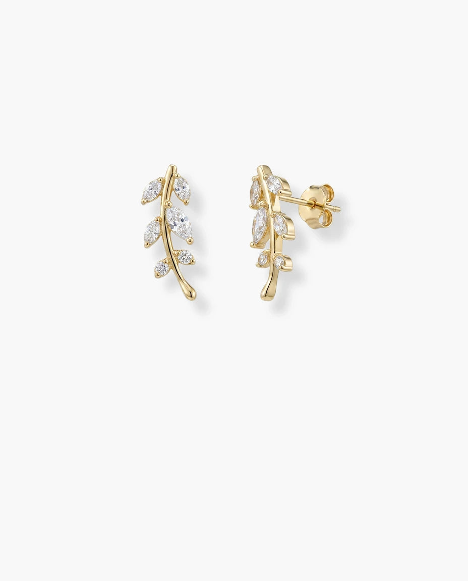 mindjuse na sraf grancica 14k zuta pozlata beli cubic zirconia cirkoni