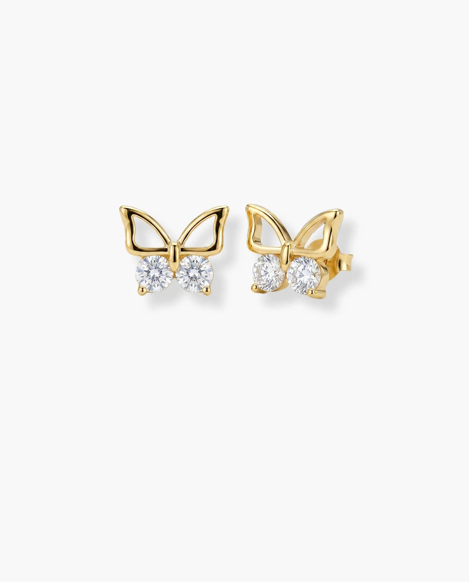 mindjuse leptir 14k zuta pozlata beli cubic zirconia cirkon