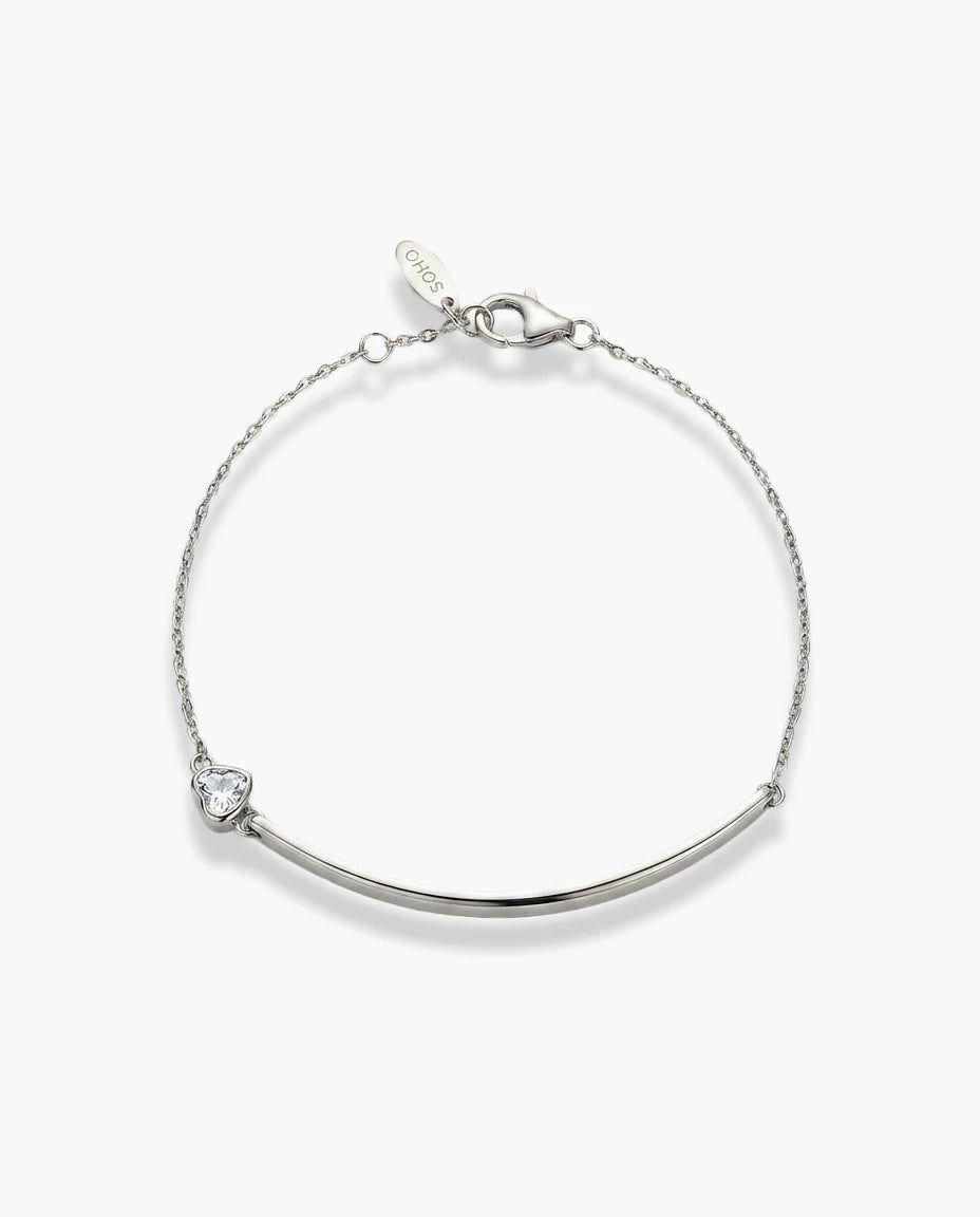narukvica srebro 925 rodijum beli cubic zirconia cirkon minimalisticka
