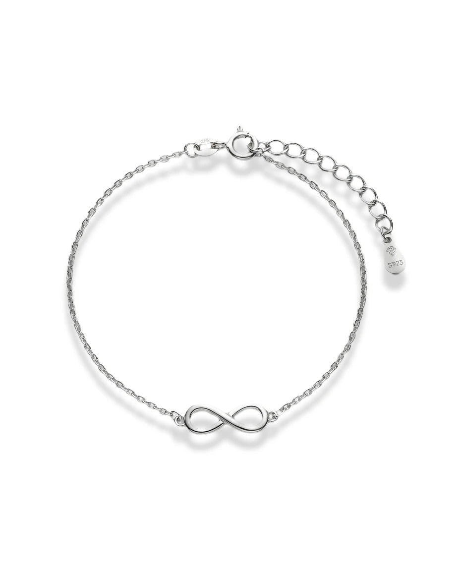 narukvica srebro 925 rodijum infinity minimalisticka