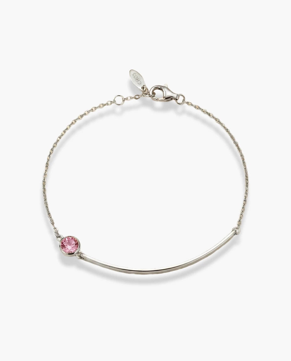 narukvica srebro 925 rodijum roze cubic zirconia cirkon minimalisticka