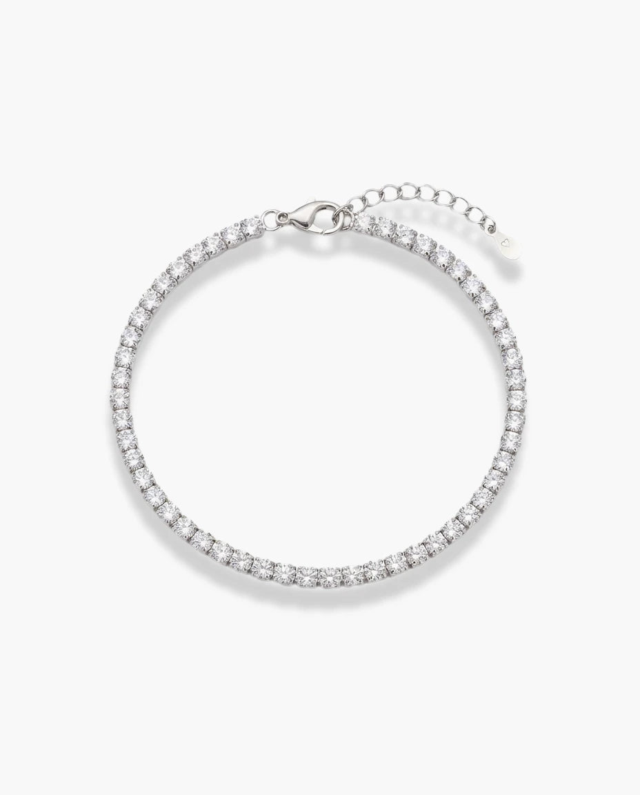 narukvica srebro 925 rodijum tennis beli cubic zirconia cirkoni