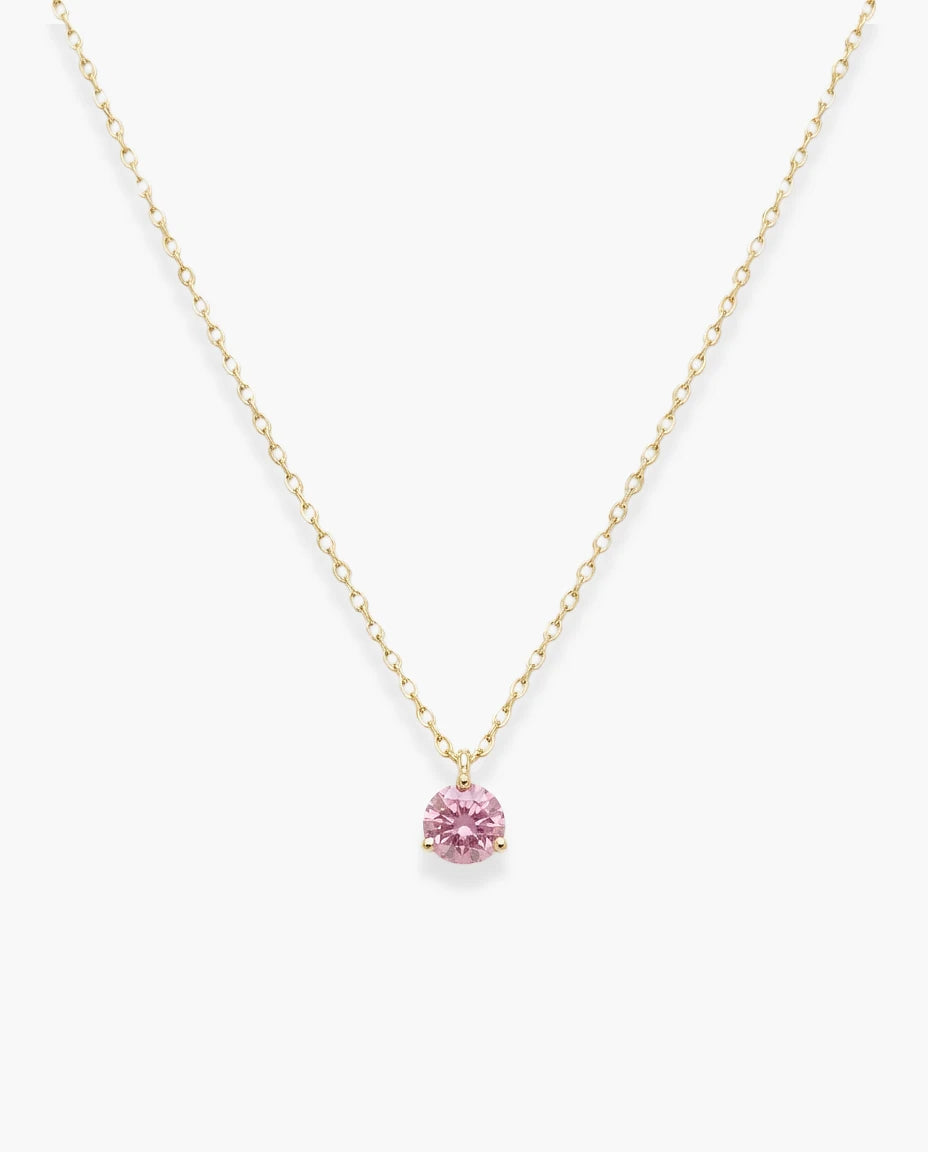 Image of ogrlica 14k pozlata roze cubic zirconia cirkon minimal