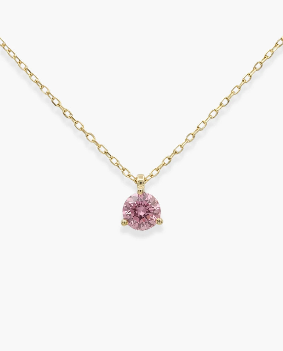 ogrlica 14k pozlata roze cubic zirconia cirkon minimal