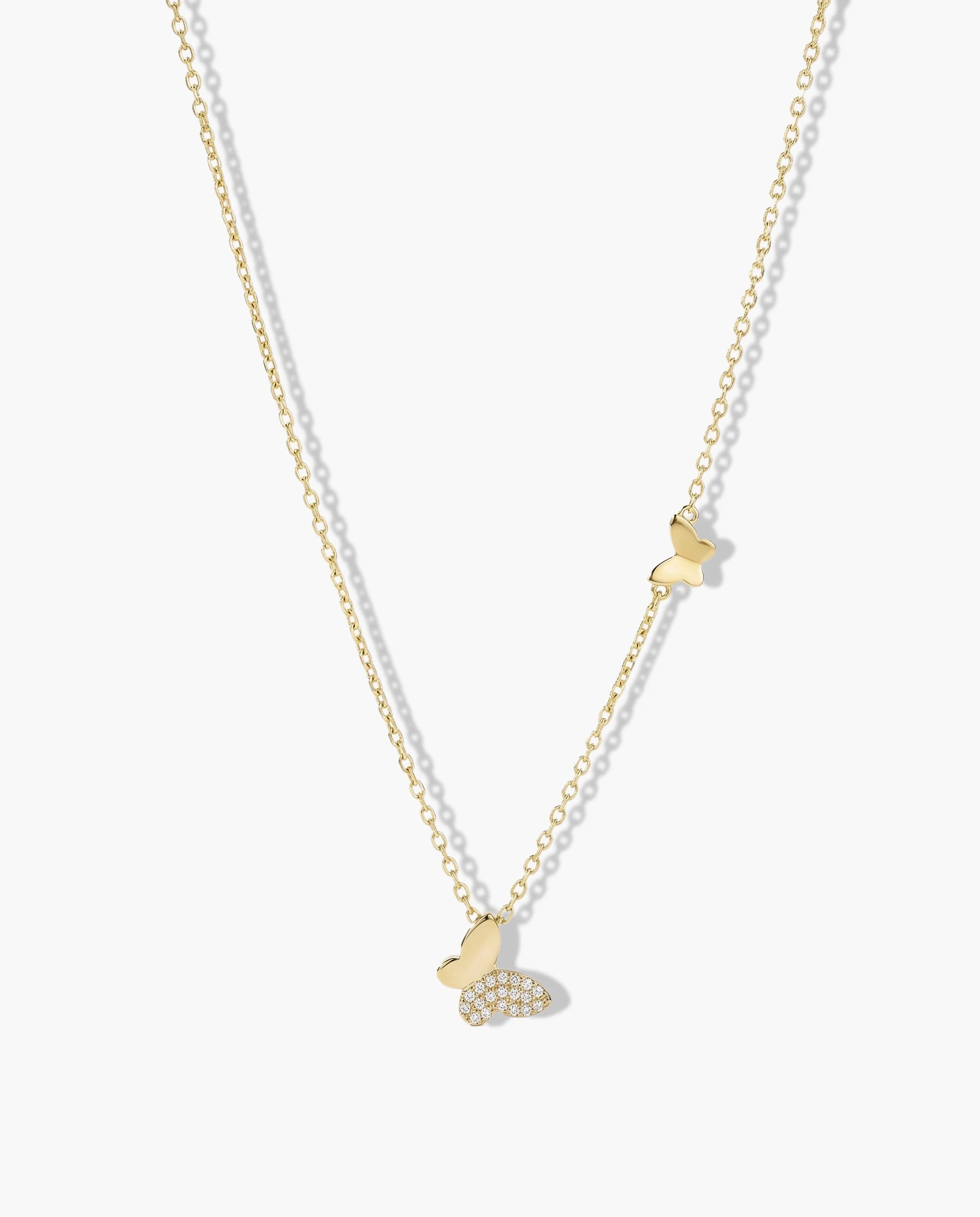 Ogrlica leptir cubic zirconia – ogrlica 14k pozlata