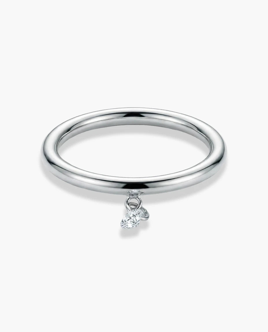 prsten srebro 925 rodijum viseci beli cubic zirconia cirkon minimalisticki elegantan