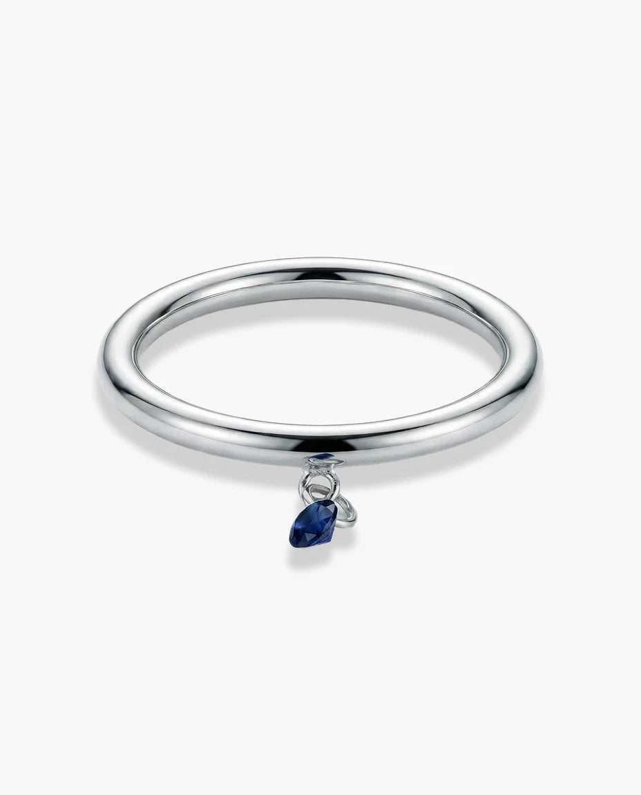 prsten srebro 925 rodijum viseci plavi cubic zirconia cirkon minimalisticki elegantan