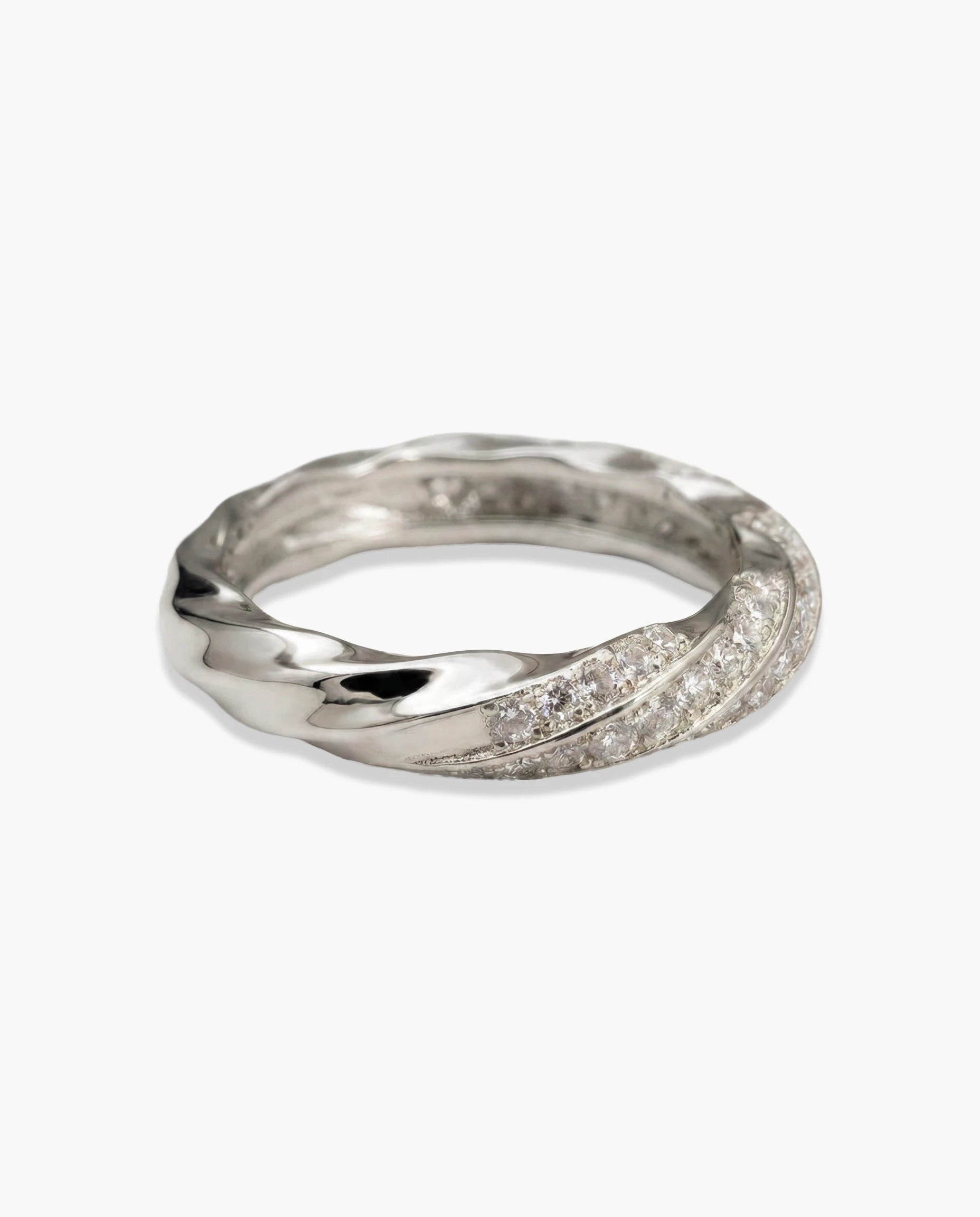 prsten srebro 925 rodijum talasasti dizajn cubic zirconia cirkoni