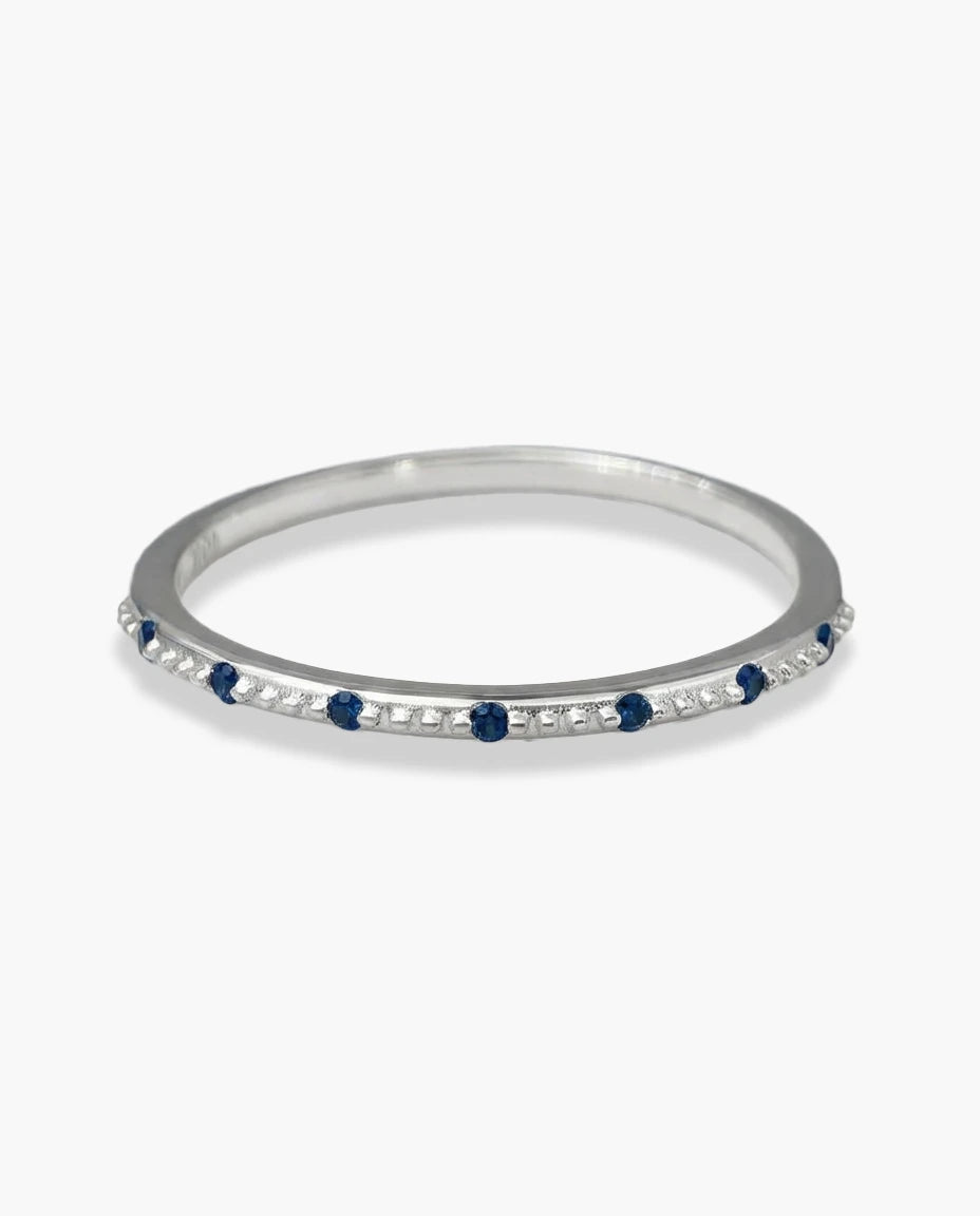 prsten srebro 925 rodijum talasasti dizajn plavi cubic zirconia cirkoni