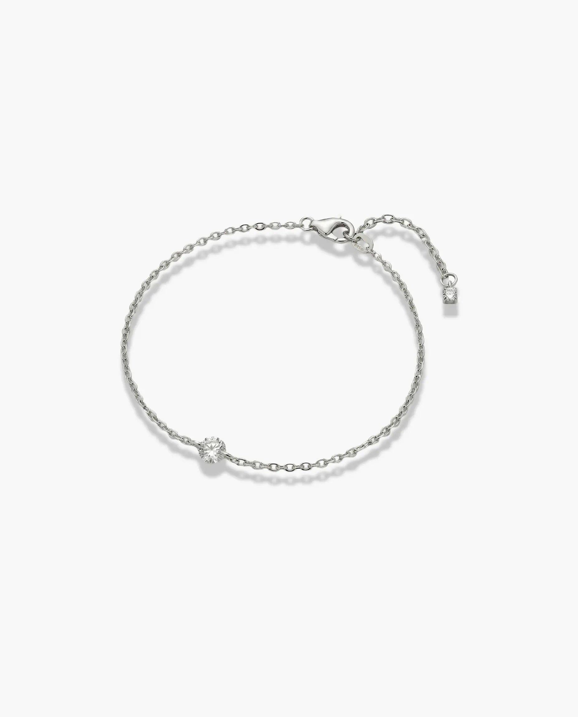 Srebrna narukvica sa jednim cirkonom rodijum SOHO