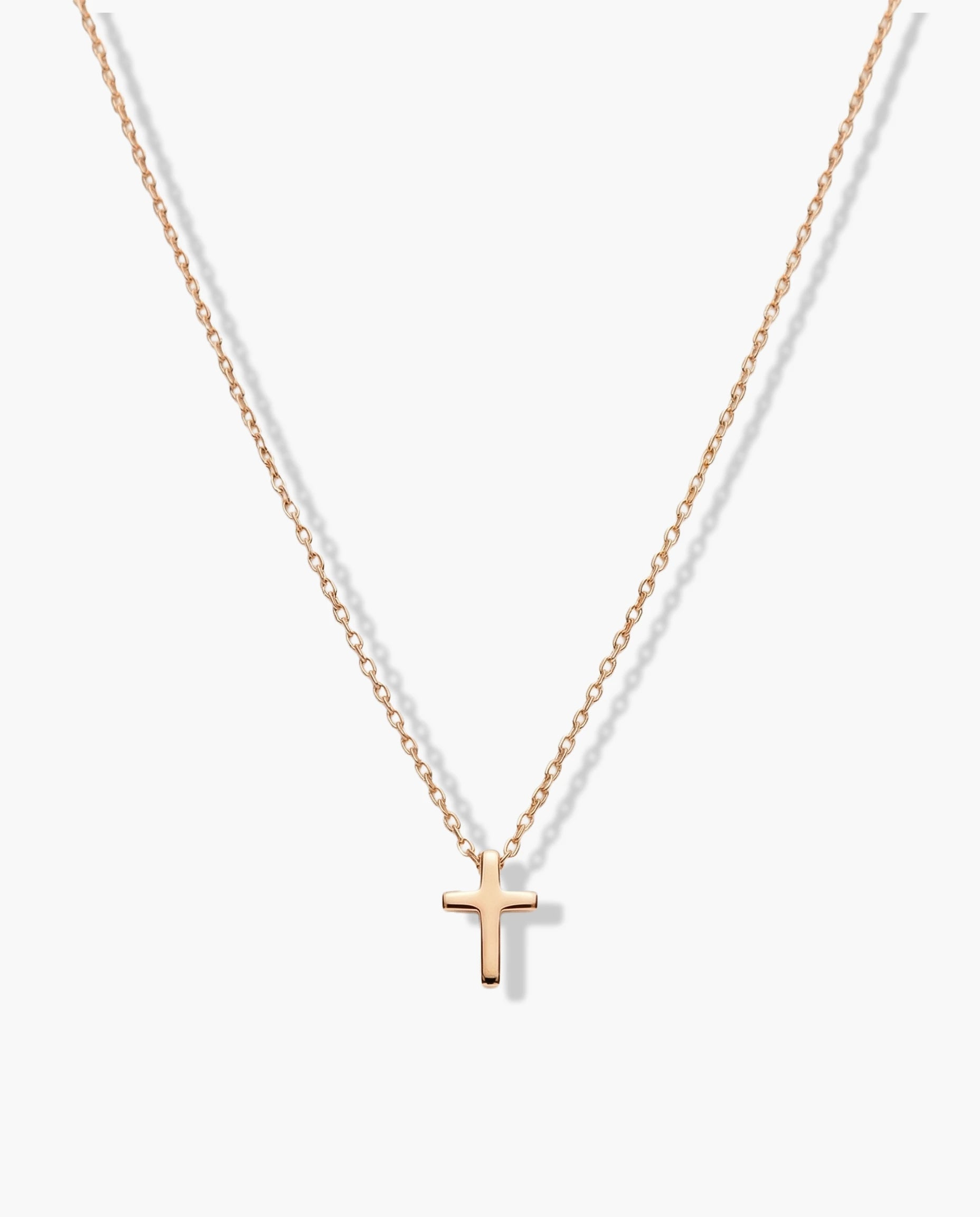 Image of Srebrna ogrlica krst – ogrlica roze pozlata