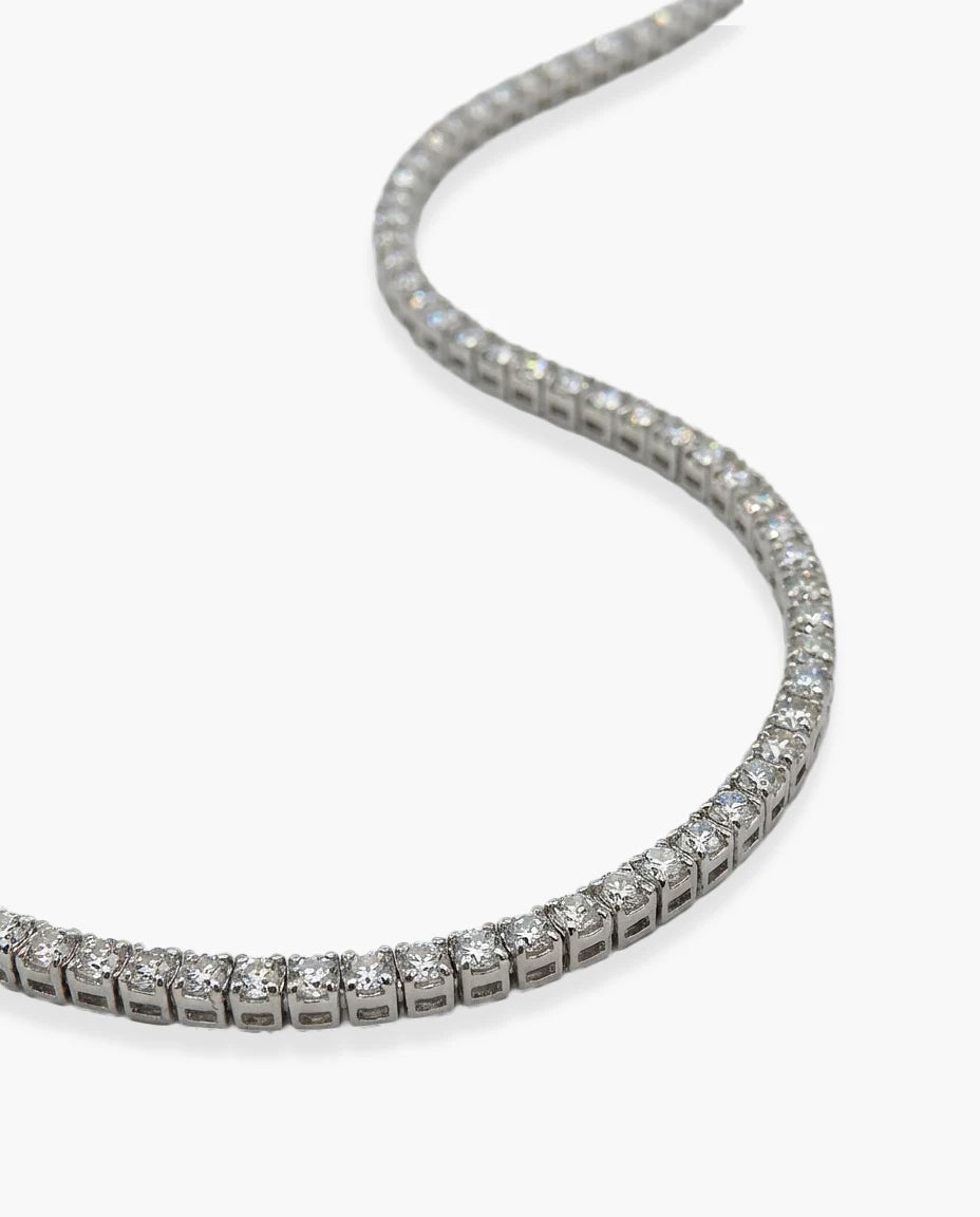 srebrna ogrlica rodijum tenis cubic zirconia cirkoni