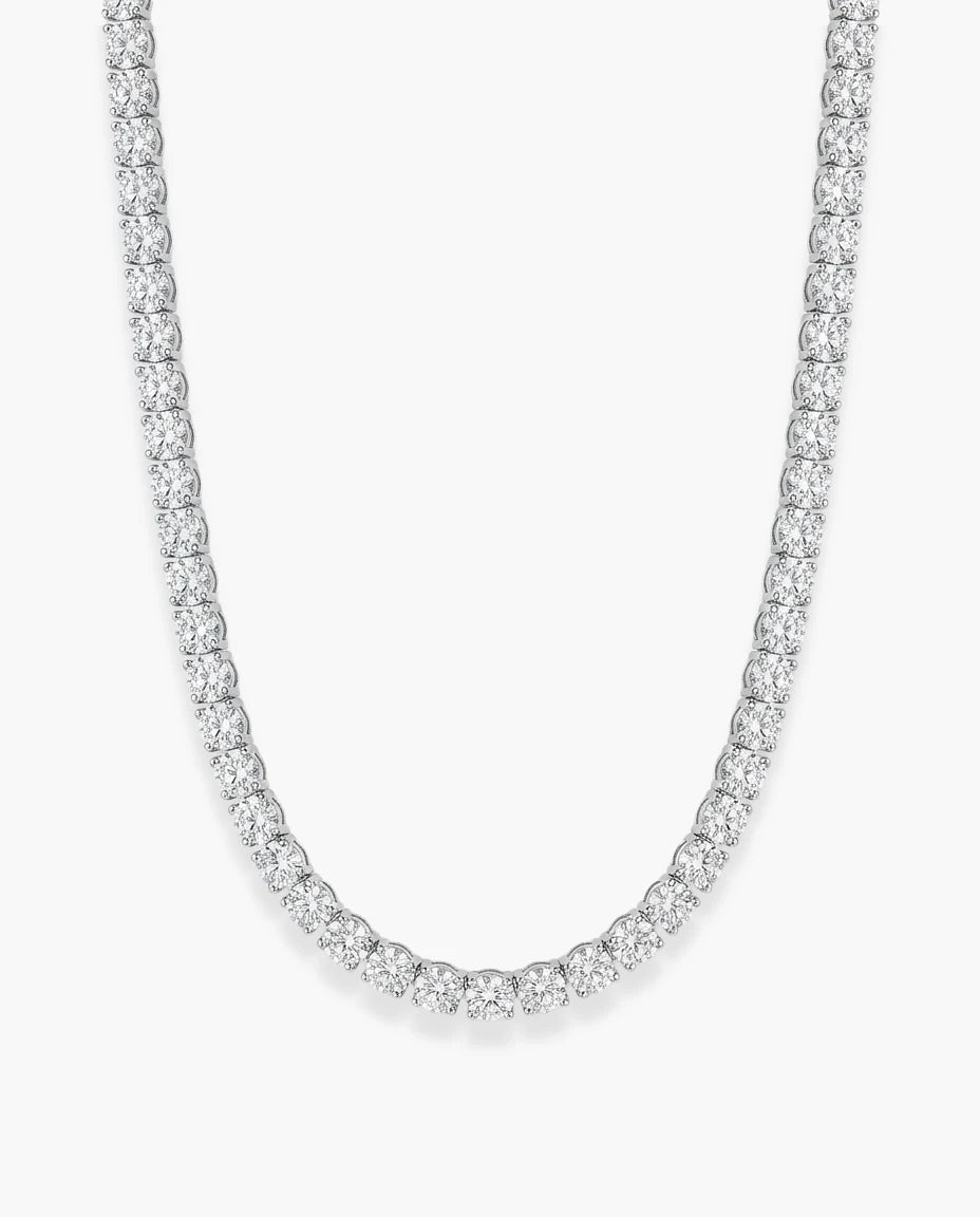 Image of srebrna ogrlica rodijum tenis cubic zirconia cirkoni