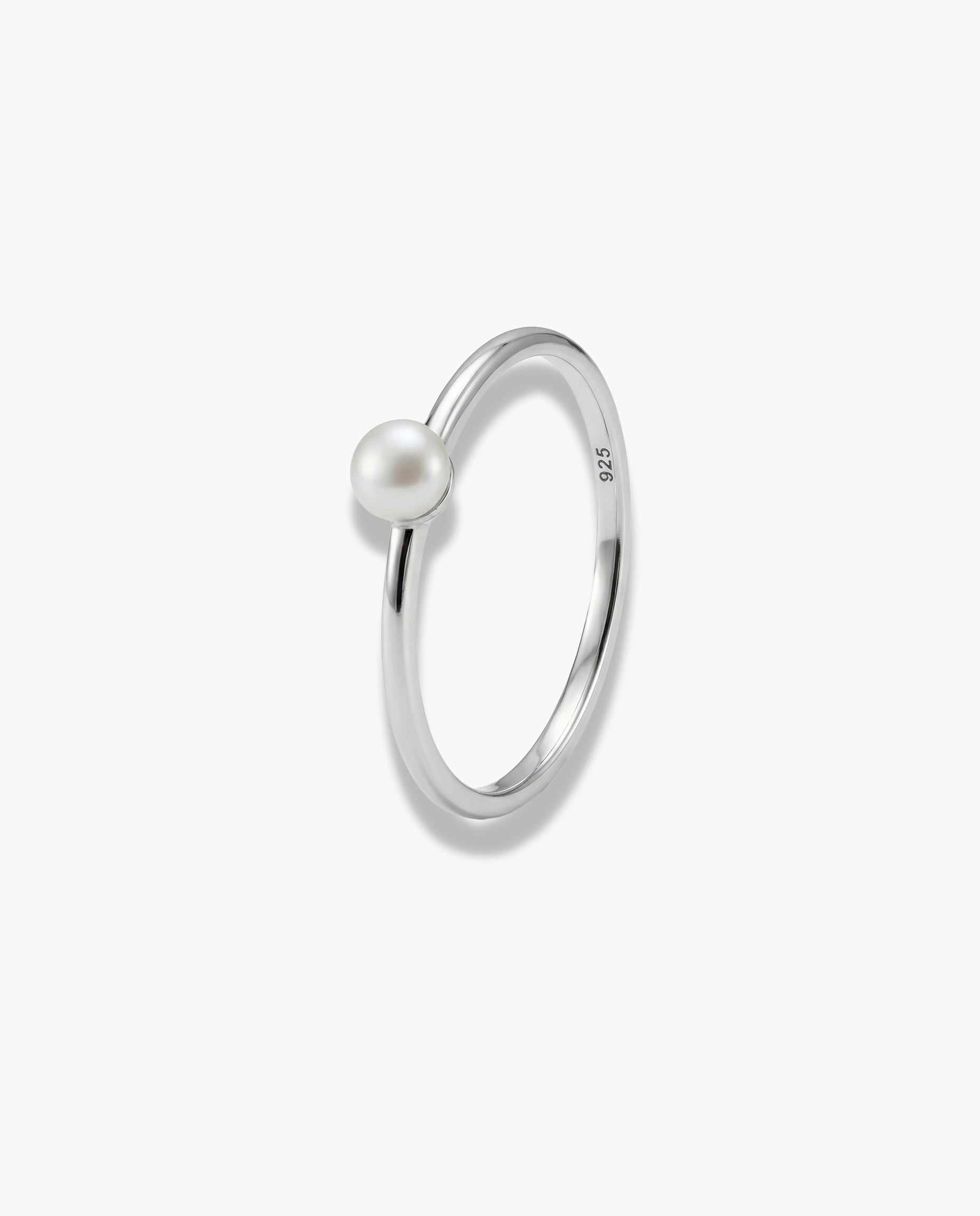 Image of prsten srebro biser jednostavan elegantan dizajn