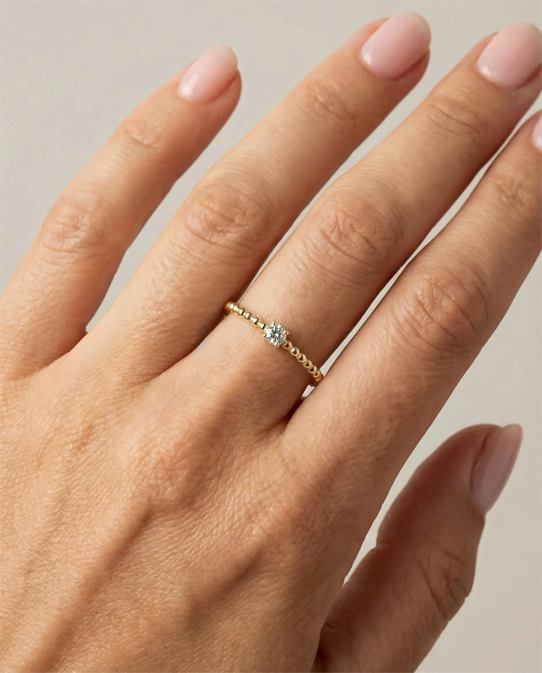 Image of Srebrni prsten oreol kuglice cirkon zuta pozlata 925