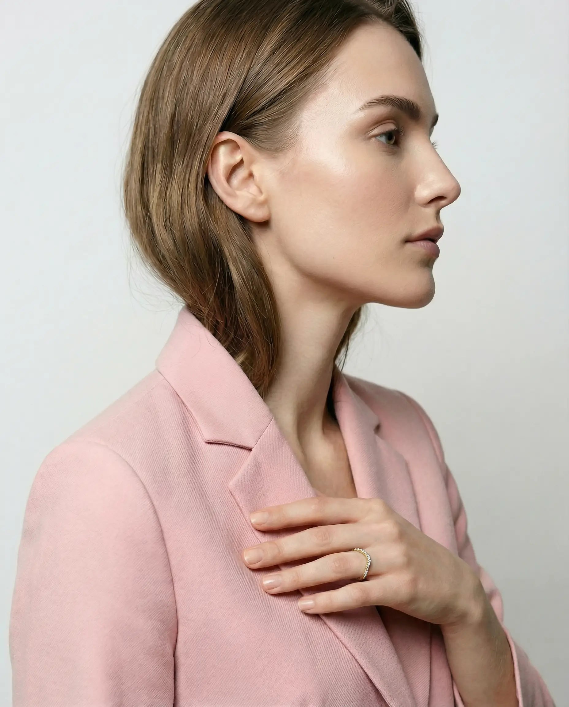 Image of Srebrni prsten sa cirkonima u žutoj pozlati